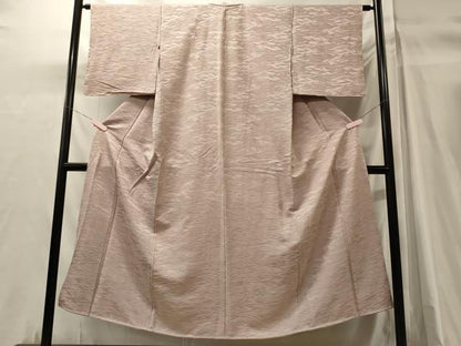 平和屋着物■上質な色無地　草葉地紋　灰桜色　正絹　逸品　CABH3121oy