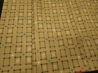 平和屋着物■上質な紬　井桁絣　正絹　逸品　CABH3138oy