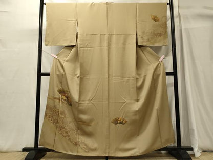 平和屋着物■訪問着　地紙重ね花文　暈し染め　金彩　正絹　逸品　CABH3139oy