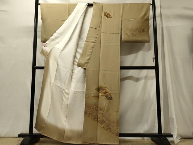 平和屋着物■訪問着　地紙重ね花文　暈し染め　金彩　正絹　逸品　CABH3139oy