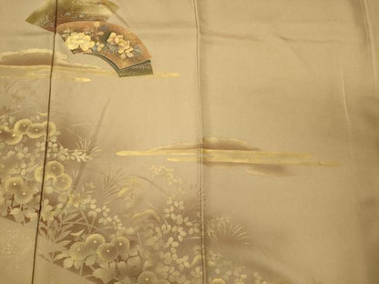 平和屋着物■訪問着　地紙重ね花文　暈し染め　金彩　正絹　逸品　CABH3139oy