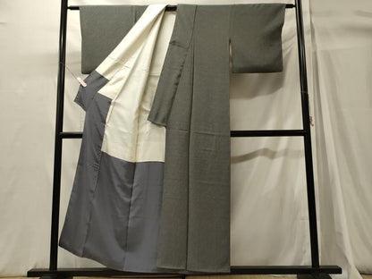 平和屋着物■江戸小紋　松尽くし　黒地　正絹　逸品　CABH3145oy