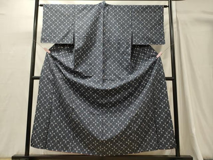 平和屋着物■上質な紬　十字絣　正絹　逸品　CABH3151oy