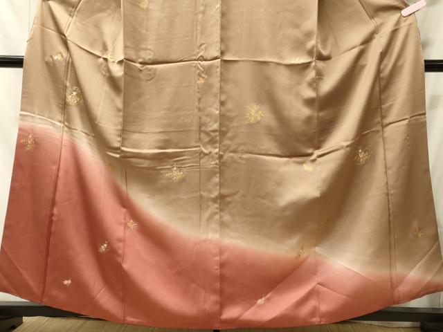 平和屋着物■訪問着　刺繍　草花文　暈し染め　金彩　正絹　逸品　CABH3153oy