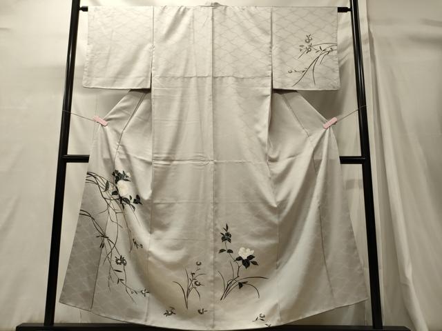 平和屋着物■訪問着　枝花文　銀彩　正絹　逸品　CABH3155oy