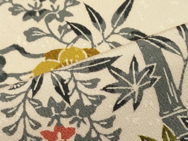 平和屋着物■上質な小紋　型染め　扇面草花文　正絹　逸品　CABH3160oy
