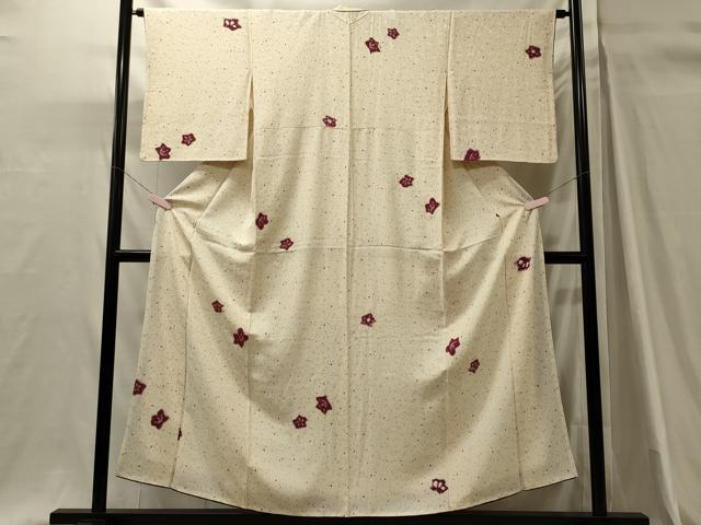 平和屋着物■上質な小紋　絞り　舞花文　正絹　逸品　CABH3163oy
