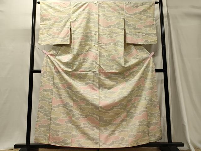 平和屋着物■上質な紬　雲取り文　正絹　逸品　CABH3166oy