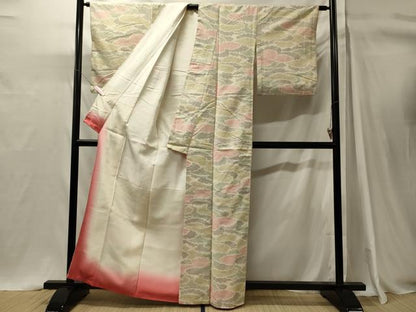 平和屋着物■上質な紬　雲取り文　正絹　逸品　CABH3166oy