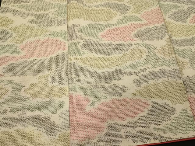 平和屋着物■上質な紬　雲取り文　正絹　逸品　CABH3166oy