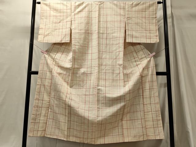 平和屋着物■上質な紬　格子柄　正絹　逸品　未使用　CABH3175oy