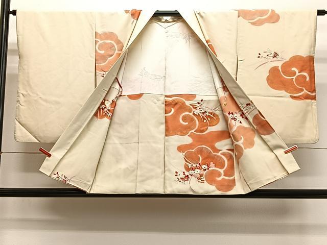 平和屋着物＃羽織　霞花文　金彩　正絹　逸品　CABH3204ua