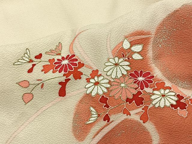 平和屋着物＃羽織　霞花文　金彩　正絹　逸品　CABH3204ua