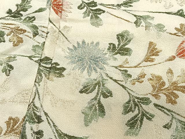 平和屋着物＃羽織　寿光織　枝花文　金銀糸　正絹　逸品　CABH3205ua