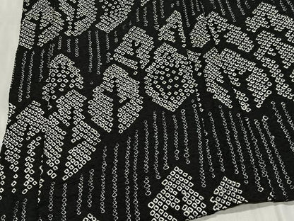平和屋着物＃羽織　総絞り　樹林文　黒地　正絹　逸品　CABH3206ua