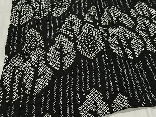 平和屋着物＃羽織　総絞り　樹林文　黒地　正絹　逸品　CABH3206ua