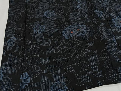 平和屋着物＃羽織　本場大島紬　草花文　正絹　逸品　CABH3207ua