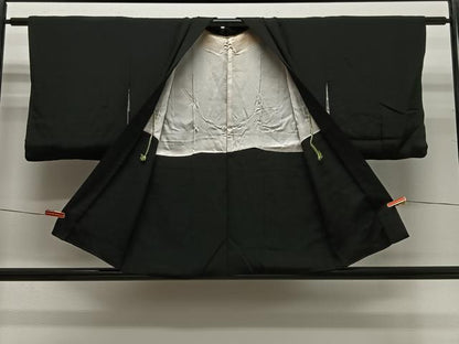 平和屋着物＃羽織　風景文　黒地　金銀彩　正絹　逸品　CABH3210ua