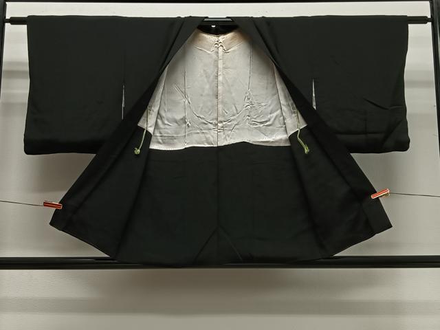 平和屋着物＃羽織　風景文　黒地　金銀彩　正絹　逸品　CABH3210ua