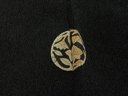 平和屋着物＃羽織　風景文　黒地　金銀彩　正絹　逸品　CABH3210ua