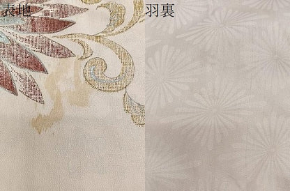 平和屋着物＃羽織　花唐草文　金銀彩　正絹　逸品　CABH3212ua