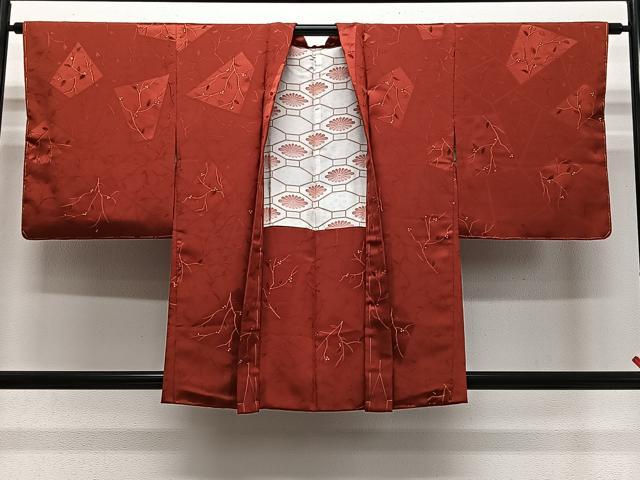 平和屋着物＃羽織　地紋起こし　枝葉文　正絹　逸品　未使用　CABH3213ua