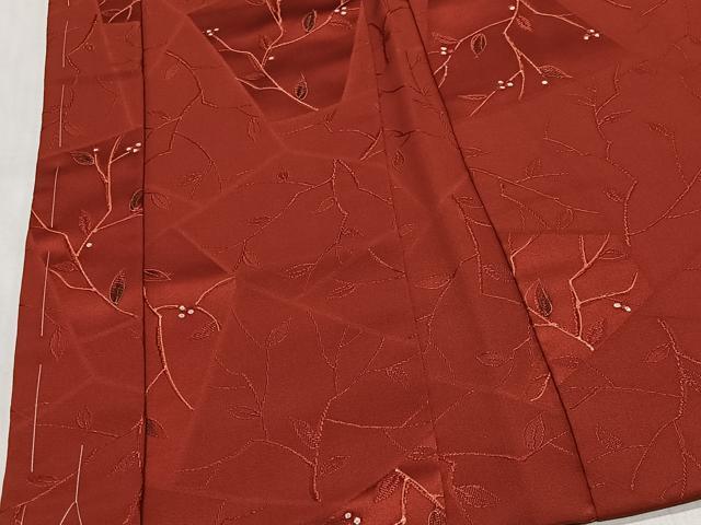 平和屋着物＃羽織　地紋起こし　枝葉文　正絹　逸品　未使用　CABH3213ua