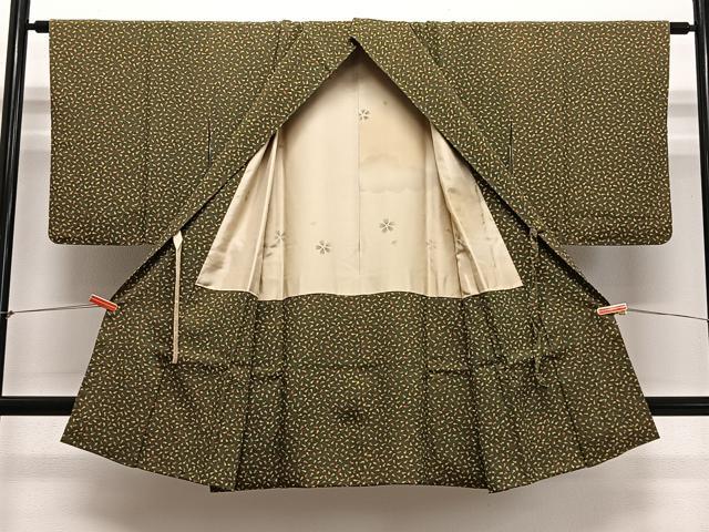 平和屋着物＃道中着　成り物　ロング丈　正絹　逸品　CABH3214ua