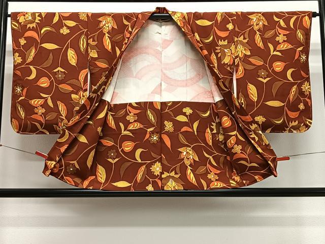 平和屋着物＃羽織　地紋起こし　洋花文　正絹　逸品　未使用　CABH3222ua