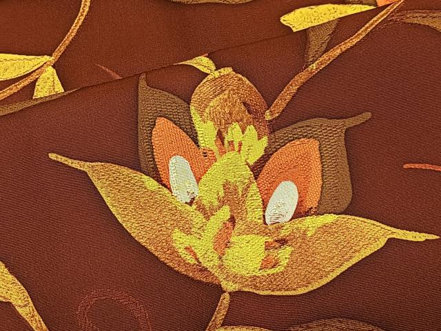 平和屋着物＃羽織　地紋起こし　洋花文　正絹　逸品　未使用　CABH3222ua