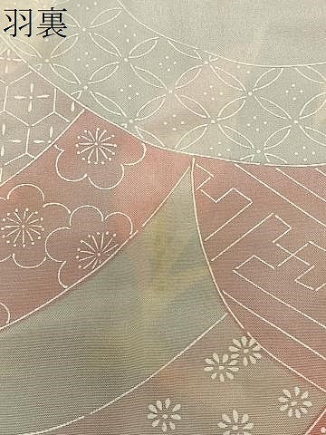 平和屋着物＃羽織　地紋起こし　洋花文　正絹　逸品　未使用　CABH3222ua