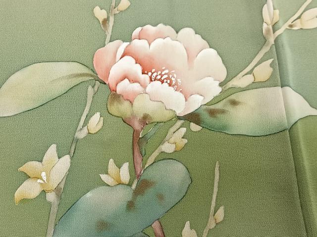 平和屋着物＃羽織　作家物　ろうけつ染　枝花文　正絹　逸品　CABH3225ua