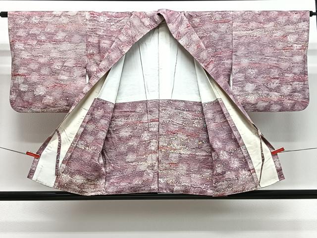 平和屋着物＃道中着　霞文　正絹　逸品　CABH3227ua