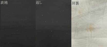 平和屋着物＃羽織　寿光織　屏風花文　黒地　金銀糸　正絹　逸品　CABH3235ua