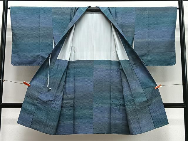 平和屋着物＃道中着　霞文　ロング丈　正絹　逸品　未使用　CABH3240ua