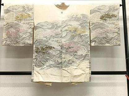 平和屋着物＃羽織　寿光織　立波文　金銀糸　正絹　逸品　CABH3244ua