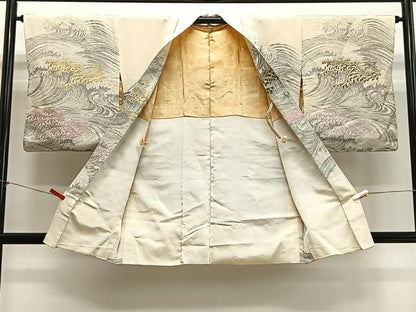 平和屋着物＃羽織　寿光織　立波文　金銀糸　正絹　逸品　CABH3244ua
