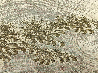 平和屋着物＃羽織　寿光織　立波文　金銀糸　正絹　逸品　CABH3244ua