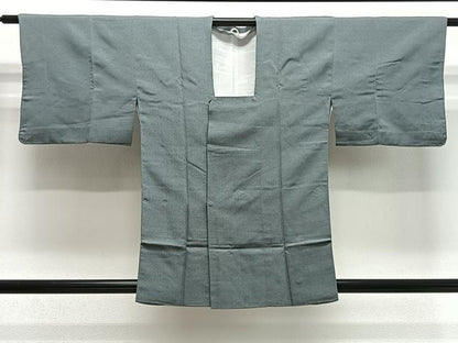 平和屋着物＃道行コート　錆浅葱色　正絹　逸品　CABH3247ua
