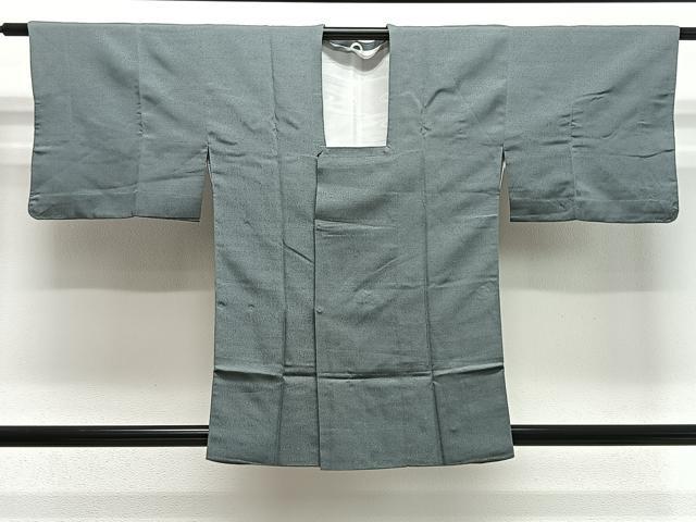 平和屋着物＃道行コート　錆浅葱色　正絹　逸品　CABH3247ua