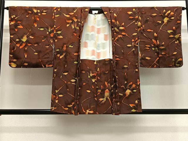 平和屋着物＃羽織　ろうけつ染　枝葉文　正絹　逸品　未使用　CABH3248ua