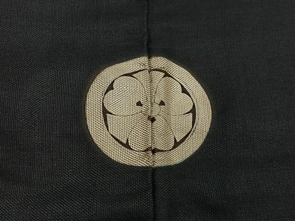 平和屋着物＃男性　長羽織　黒紋付　正絹　逸品　CABH3249ua