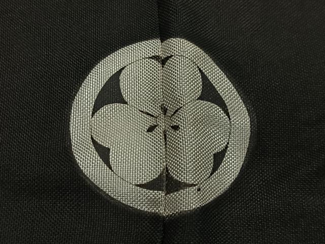 平和屋着物＃男性　長羽織　黒紋付　正絹　逸品　CABH3252ua