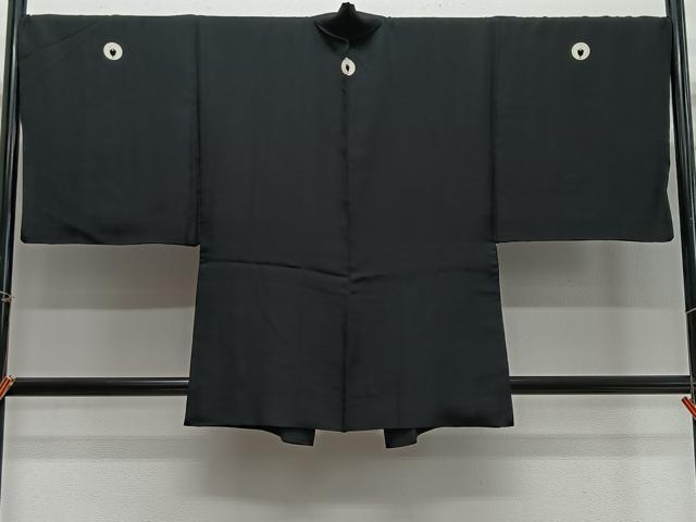 平和屋着物＃男性　羽織　黒紋付　正絹　逸品　CABH3253ua