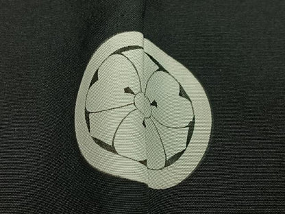 平和屋着物＃男性　長羽織　黒紋付　正絹　逸品　CABH3258ua