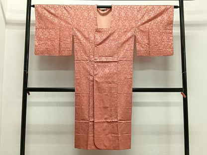 平和屋着物＃道行コート　雨コート　花尽くし　ロング丈　鈴乃屋扱い　正絹　逸品　CABH3264ua