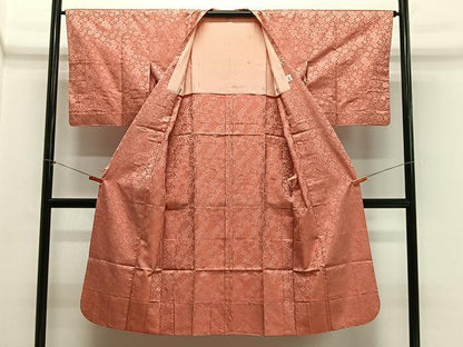 平和屋着物＃道行コート　雨コート　花尽くし　ロング丈　鈴乃屋扱い　正絹　逸品　CABH3264ua