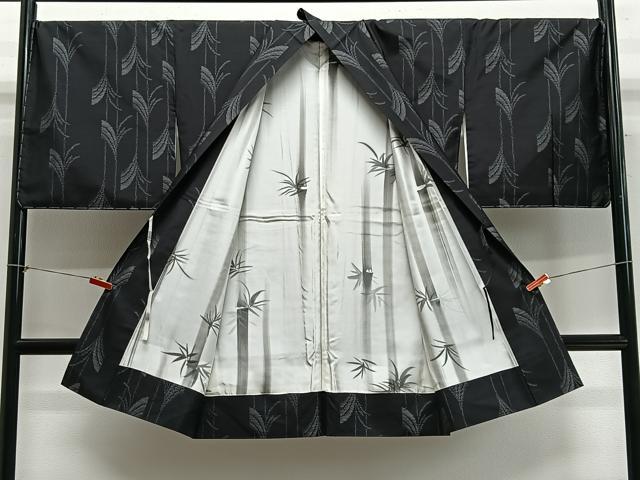 平和屋着物＃道中着　本場大島紬　芒文　ロング丈　正絹　逸品　未使用　CABH3268ua
