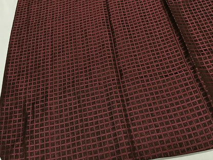 平和屋着物＃道行コート　雨コート　格子　ロング丈　松屋扱い　正絹　逸品　CABH3269ua