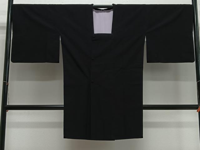 平和屋着物＃道行コート　輪奈織　黒地　正絹　逸品　CABH3273ua
